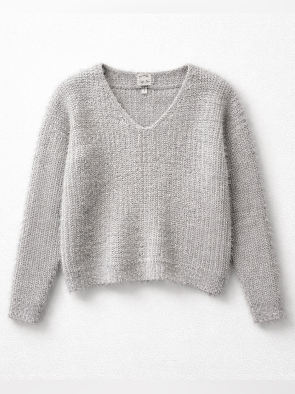 Hippie Rose V Neck Eyelash Cropped Knit Sweater Size Juniors Medium